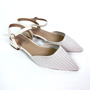 Slingback Flats Journee Collection Ansley Shoes Cream Pointed Toe Sz 9M NWOB